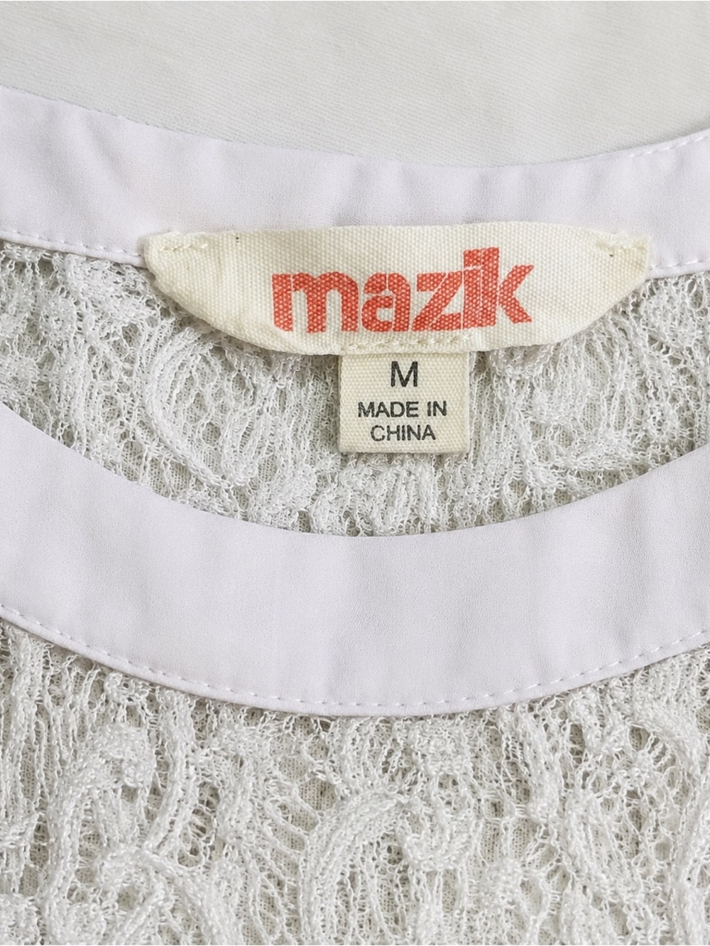 Mazik White Lace Blouse Romantic Cottagecore Coquette Boho Bell Sleeve Top Sz M - Picture 10 of 10